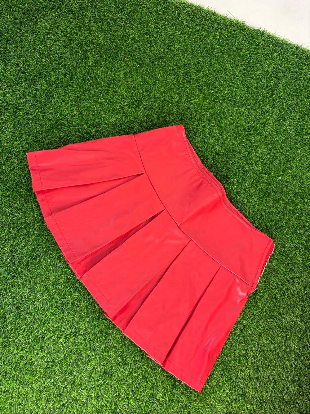 Forever 21 Bright Red Pleated Skater Skirt with undershorts